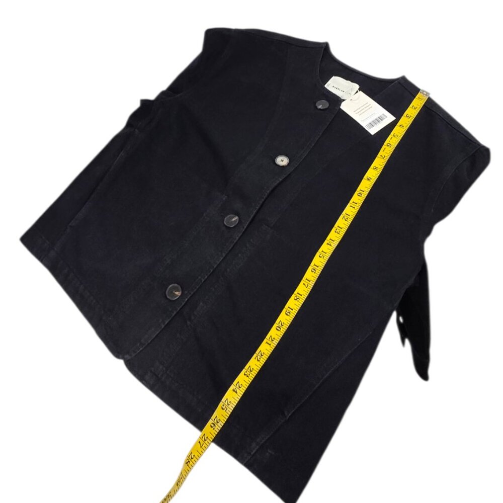 Everlane Dark Navy Round-Neck Button Bomber Jacket - Picture 7 of 12